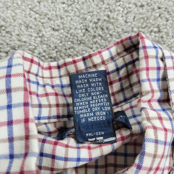 Polo Ralph Lauren Combed Cotton Button Down Shirt Boys M 10-12 Red Blue Check - Picture 4 of 11